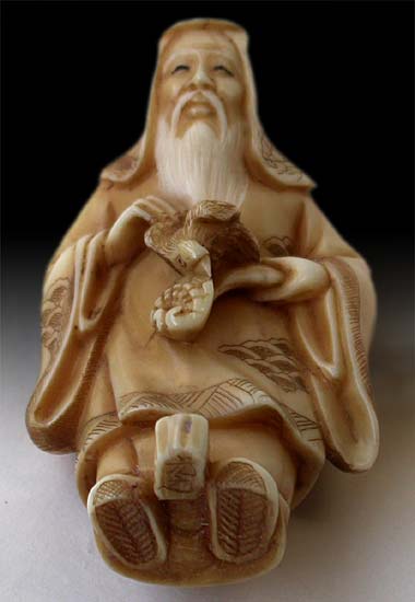 Sennin Netsuke Signed Mitsuyuki