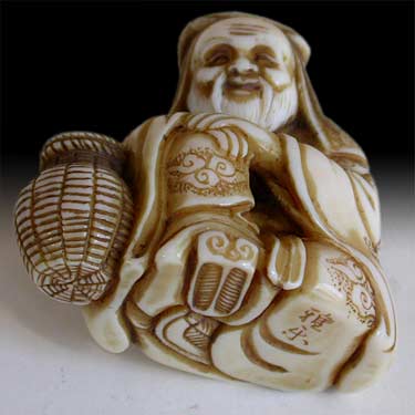 Sage Taikobo Netsuke Signed Garaku