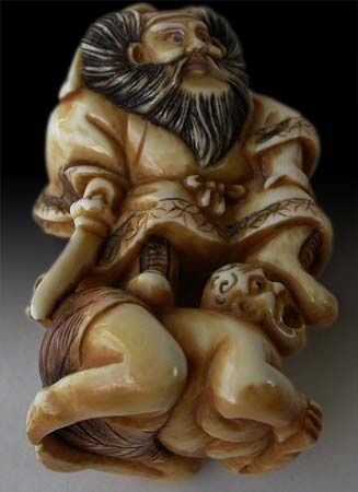 Shoki on Demon Netsuke bottom