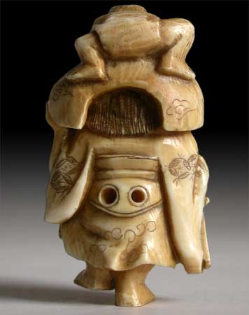Oni Catching Shoki Trick Netsuke back