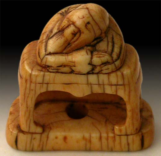 Edo Sleeping Sage Seal Netsuke