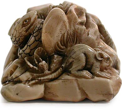 Snake and Mouse Netsuke