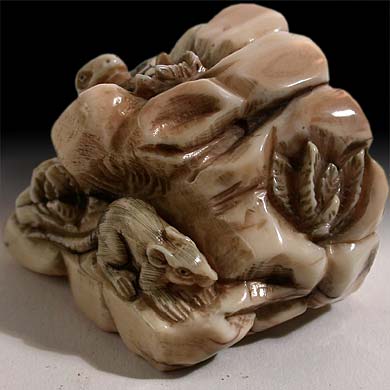 Snake and Mouse Netsuke