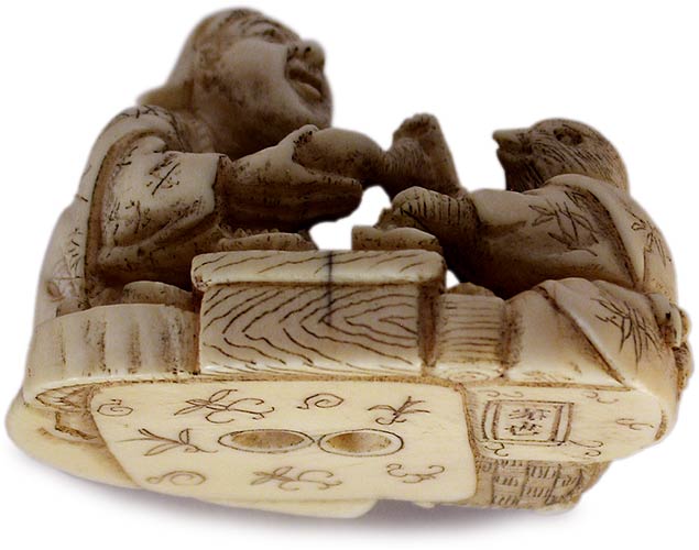 Tongue Cut Sparrow Netsuke