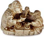 Tongue Cut Sparrow Netsuke