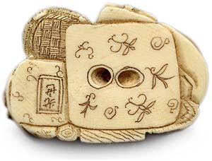 Tongue Cut Sparrow Netsuke Sig Kosei