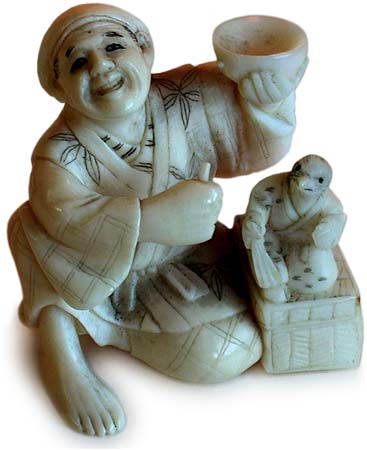Sparrow Trainer Netsuke