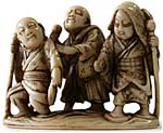 Tomotada Three Blindmen Netsuke