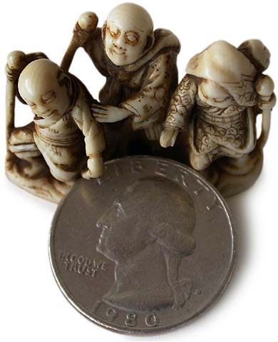 Tomotada Three Blindmen Netsuke