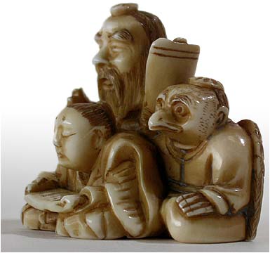 Three Sennin Netsuke