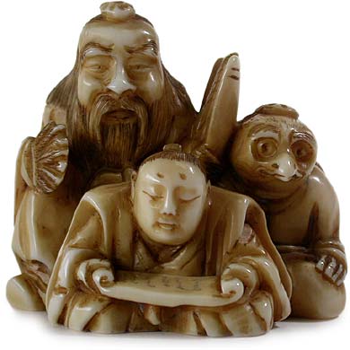 Three Sennin Netsuke