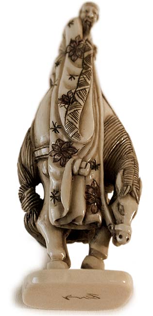 Toba on Horse Netsuke Sig Meizan