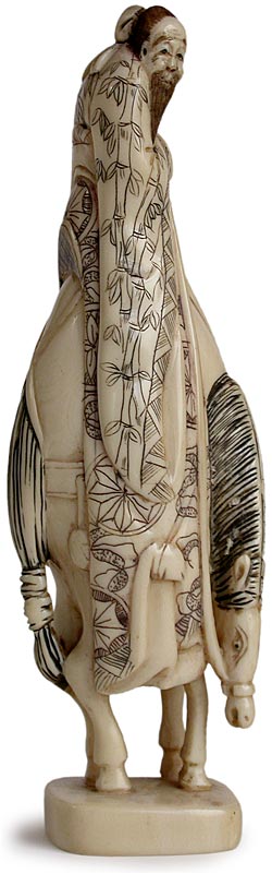 Sage on Horse Okimono