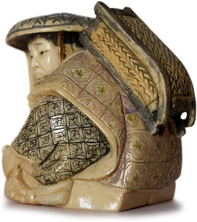 Traveling Priest Netsuke