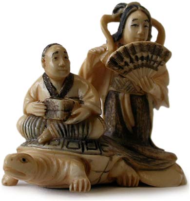 Urashima on Minogame Netsuke 