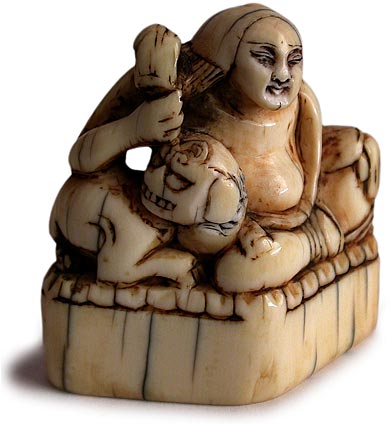 Buddha Shishi Seal Netsuke