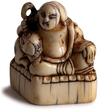 Rakan Vajraputra Seal Netsuke