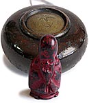 Fukurokuju Maple Leaf Kurawa Ashtray Netsuke