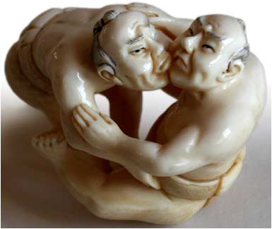 Wrestlers Netsuke