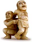 Eye Popping Wrestlers Netsuke 