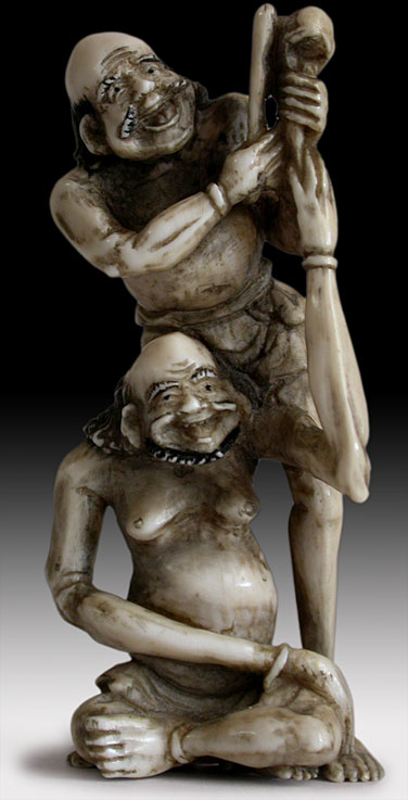 tenaga  ashinaga netsuke