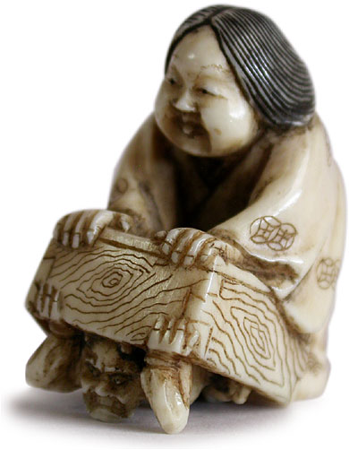 Catching an Oni Netsuke