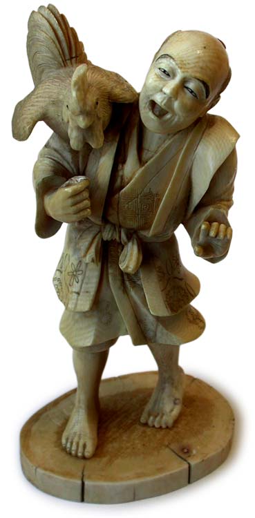 Cock Fighter Okimono