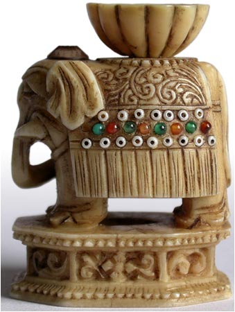 Jeweled Elephant with Alms bowl Netsuke lt