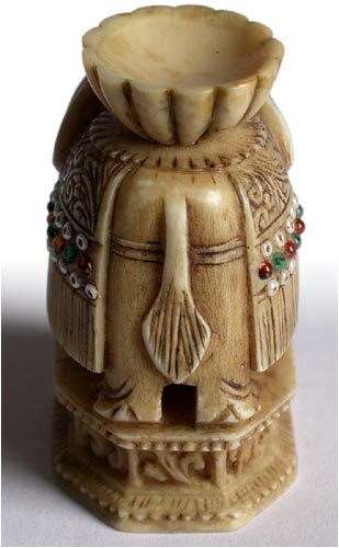 Jeweled Elephant with Alms bowl Netsuke rear