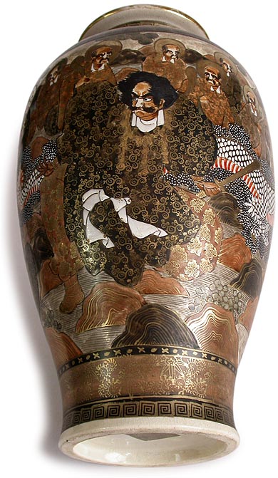 Taisho Samurai Satsuma Vase