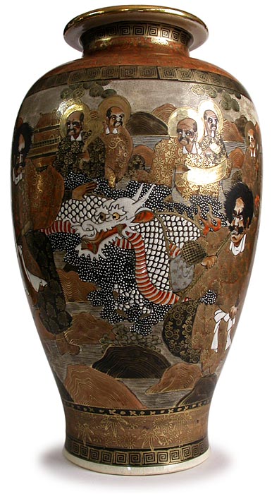 Taisho Samurai Satsuma Vase