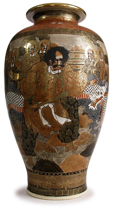 Taisho Samurai Satsuma Vase