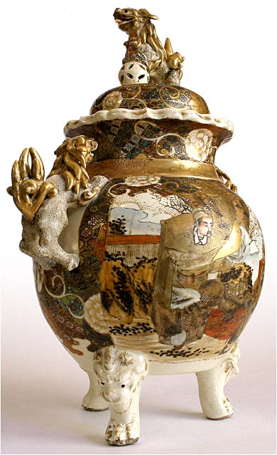 Meiji Satsuma Shishi Handles Urn