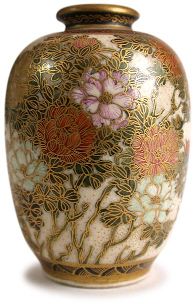 Gold Finch Miniature Satsuma Vase