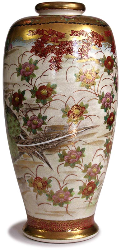Mandarin Ducks Satsuma Vase