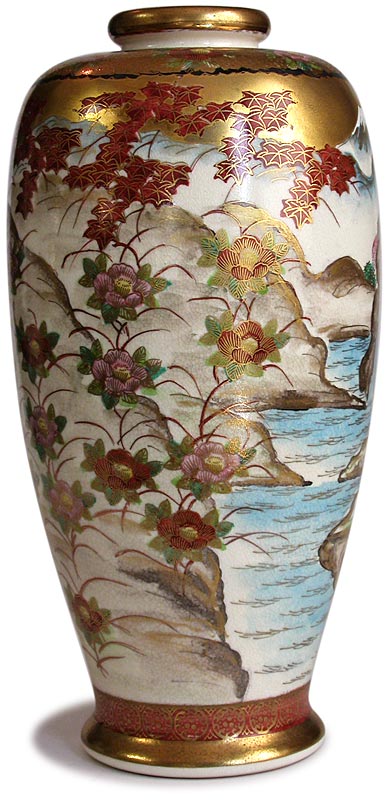 Mandarin Ducks Satsuma Vase