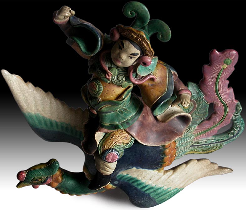 Warrior Phoenix Sancai Roof Tile