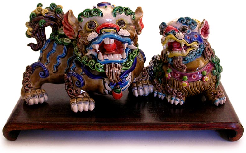 Wucai Foo Dog Pair