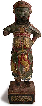 Dharmapala Wood Statue