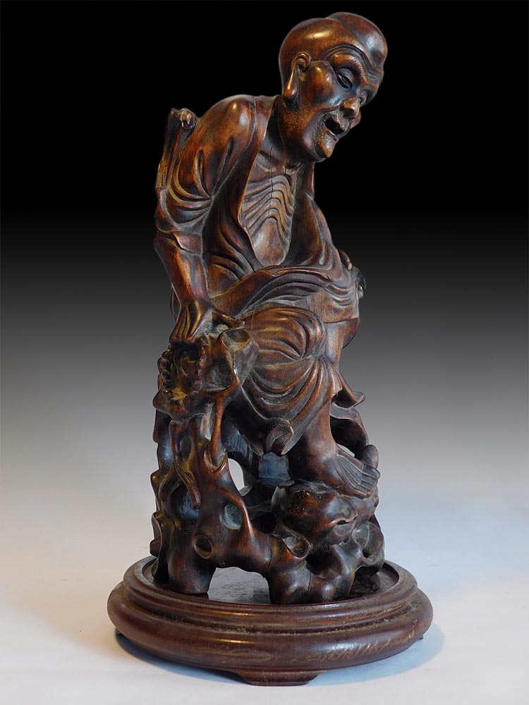 Luohan Arhat Boxwood Carving lt