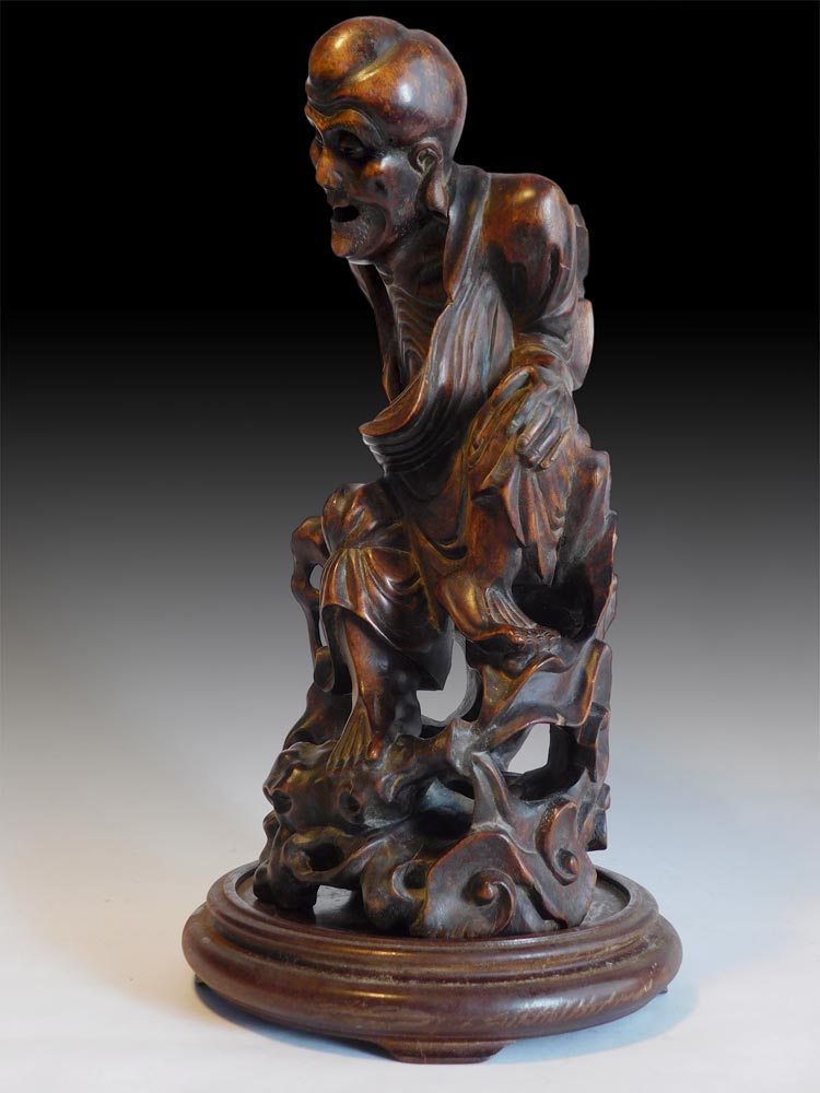 Luohan Arhat Boxwood Carving rt