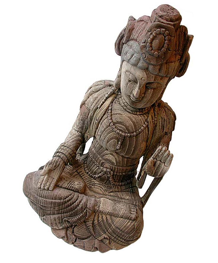 Chinese Boon Granting Buddha Wood Carving