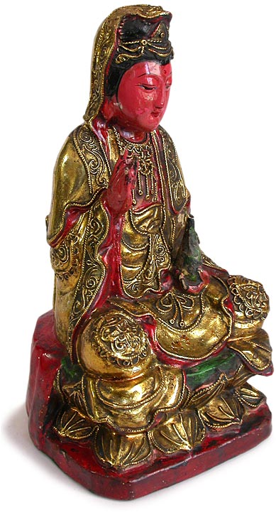 Polychrome Wood Kuanyin rt