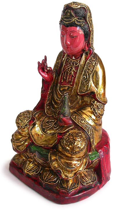 Polychrome Wood Kuanyin lt