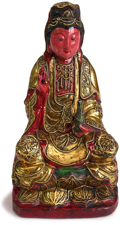 Polychrome Wood Kuanyin