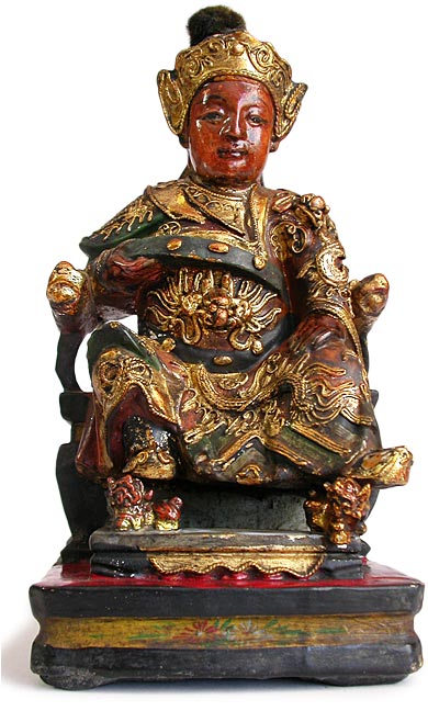 Polychrome wood God of Wealth