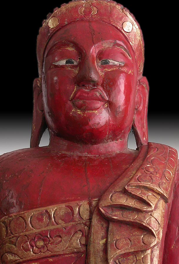 Red Buddha close up