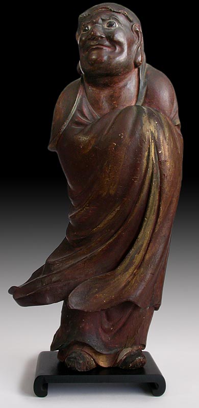 Wood Bodhidharma Statue