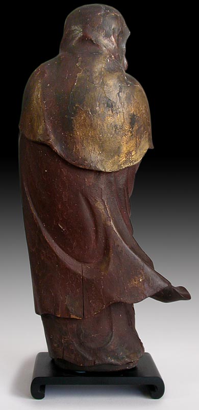 Wood Bodhidharma Statue