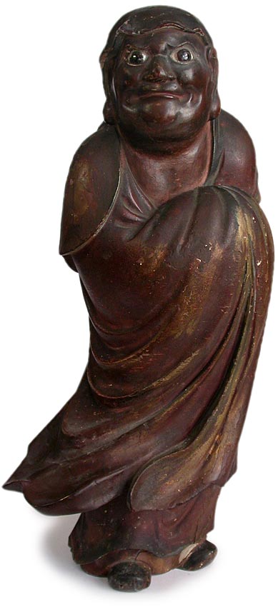 Wood Bodhidharma Statue